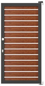 Cancello manuale battente ALBA Maia120-20 in alluminio, reversibile, L 100 x H 190 cm, di colore rovere dorato