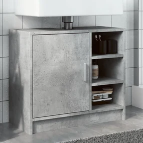 Mobile Lavabo Grigio Cemento 63x29x55 Cm İn Legno Multistrato /