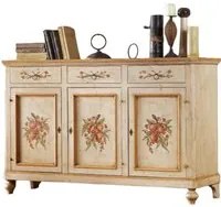 Madia credenza in legno provenzale laccata a mano 3 porte 160x50x102