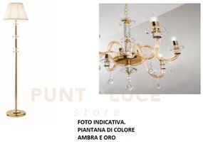 Piantana dido 1 luce ambra e oro attacco  e27 d.45cm