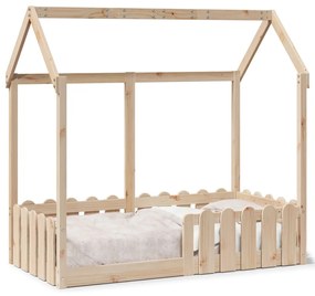 Giroletto casetta per bambini 70x140 cm legno massello di pino