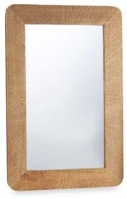 Specchio da parete Marrone Legno di mango Righe 90 x 60 x 2 cm