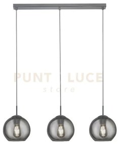 Balls 3lt bar pendant - metallo cromato e vetro fumé