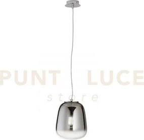 Lampadario a sospensione smoke cromo 1 luce attacco e27 19,7x150cm ...