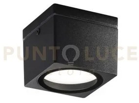 Plafoniera in alluminio tower 1xgx53 ip54 colore nero 90x90x72mm i-...