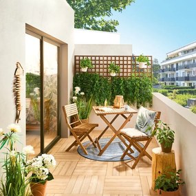 QUASI PERFETTO Set tavolo e sedie Solis in acacia beige per 2 persone