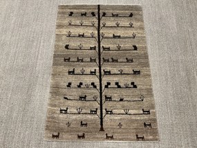 Gabbeh Tappeto 110x80 Beige (Iran) Annodato A Mano