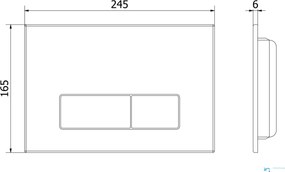 Placca di comando WC EYN BW1737 compatibile con sistema Geberit, nero opaco