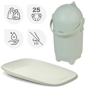 Nattou - Cestino per pannolini e fasciatoio SOFTY 50x70 cm verde