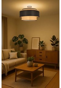 Lampadario a plafone GRACE 1xE27/60W/230V diametro 40 cm color crema/grigio