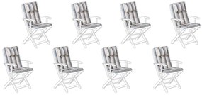 Set di 8 cuscini per sedia da esterno a strisce blu-beige MAUI Beliani
