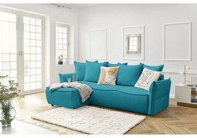 Divano letto angolare turchese (angolo sinistro) Leon - Bobochic Paris