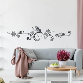 Adesivo murale - Ornamento con la farfalla | Inspio
