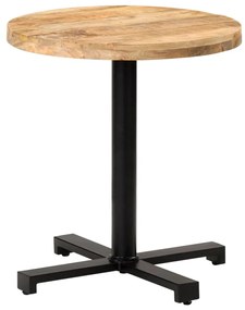 Tavolino Da Bistrot Rotondo Ø70x75 Cm İn Legno Di Mango Grezzo /