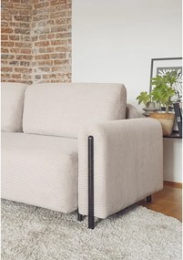 Divano beige allungabile/con contenitore e rivestimento in velluto a coste 244 cm Arcadova – ELTAP