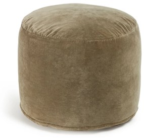 Kave Home - Pouf rotondo Angelica 100% 100% cotone in velluto verde scuro Ø 45 cm