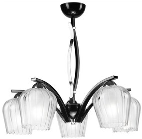 Lampadario su palo PAULA 5xE27/60W/230V nero