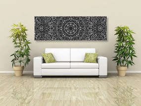 Stampa su tela – Mandala dell'amore in bianco e nero
