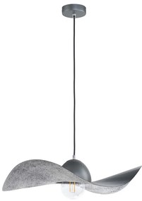 Lampadario a sospensione con filo KAPELLO 1xE27/60W/230V diametro 55 cm grigio/argento