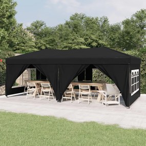 Tenda Per Feste Pieghevole Con Pareti Laterali Nero 3x6 M /