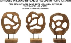 Scultura Lubang In Teak Riciclato Cm 25X10X38 (Pezzi Unici - Non Rip. In Serie)
