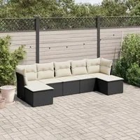 Set Divani da Giardino con Cuscini 7pz Nero Polyrattancod mxl 88612