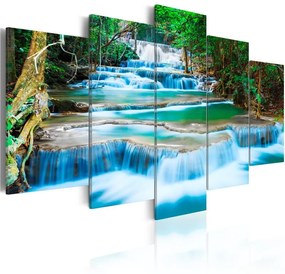 Quadro  Cascata azzurra di Kanchanaburi, Thailandia  Colore Blu, Dimensioni e Misure 100x50