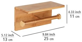 WENKO 24745100 - Portarotolo per carta igienica BAMBUSA 25x13 cm marrone