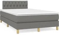 Letto a Molle Materasso e LED Grigio Scuro 120x190cm in Tessuto 3270110