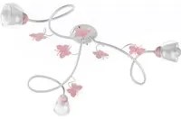 4924/Pl3 - Plafoniera Butterfly Bianco/Rosa 3 Luci