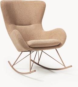 Sedia a dondolo in teddy con gambe in metallo Wing