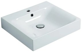 Lavabo sospeso quadrato Cento50 cm H 10 x P 45 cm in ceramica bianco
