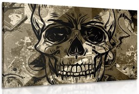 Quadro su tela – Teschio in seppia