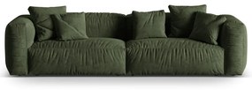 Divano componibile verde con rivestimento in velluto 320 cm Martina – Micadoni