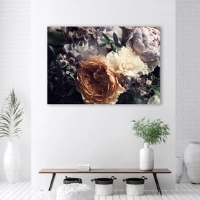 Quadro su tela, Fiori di bouquet peon pastello  Dimensioni Tappeti 100x70