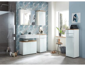 Mobile da bagno basso in rovere bianco naturale 39x86 cm Pescara - Germania