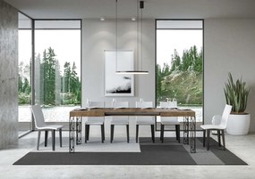 Tavolo allungabile Ghibli con telaio diverse Rifiniture, Noce / 120x45/90 cm