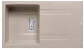 Lavello integrato 1 vasca in granito beige PYRAMIS Kartesio L 50 x L 86 cm