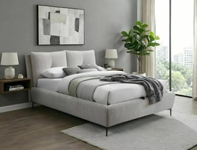 Letto contenitore Pasadena in tessuto strutturato Raven beige – 160x200 cm