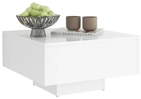 Tavolino da salotto bianco 60x60x31,5 cm in legno multistrato