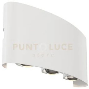 Strato applique led per esterni in metallo bianco 3 luci