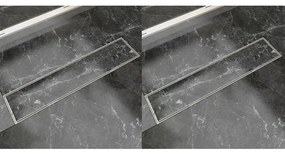 Scarico Doccia Lineare 2 Pz 530x140 Mm İn Acciaio Inossidabile /