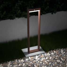 Paletto da giardino Solare Corten con Sensore di Mov. 80cm serie VELA Colore  Bianco Naturale 4.000K