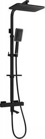 Mexen CQ54 set da vasca-doccia con soffione e rubinetto termostatico, nero/cromo - 779105495-71