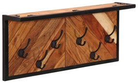 Appendiabiti Da Parete Con 6 Ganci İn Legno Massello Di Acacia /