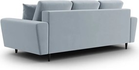 Divano azzurro allungabile e con contenitore con rivestimento in velluto 235 cm Kyoto – Cosmopolitan Design