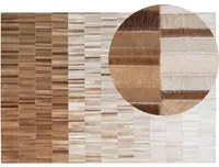 Tappeto tappetino Beige Pelle 160 x 230 cm Rettangolare Patchwork Fatto a Mano