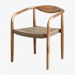 Confezione da 4 sedie da pranzo in legno di acacia e corda - Sklum