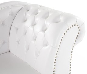 Chaise longue vintage destra in pelle sintetica bianca NIMES Beliani