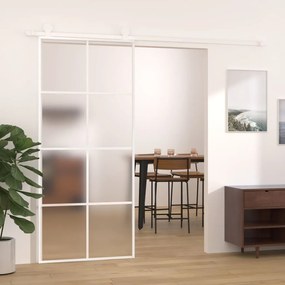 Porta Scorrevole İn Vetro Esg E Alluminio 90x205 Cm Bianca /